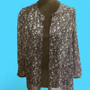 French connection fcuk sheer floral button front blouse